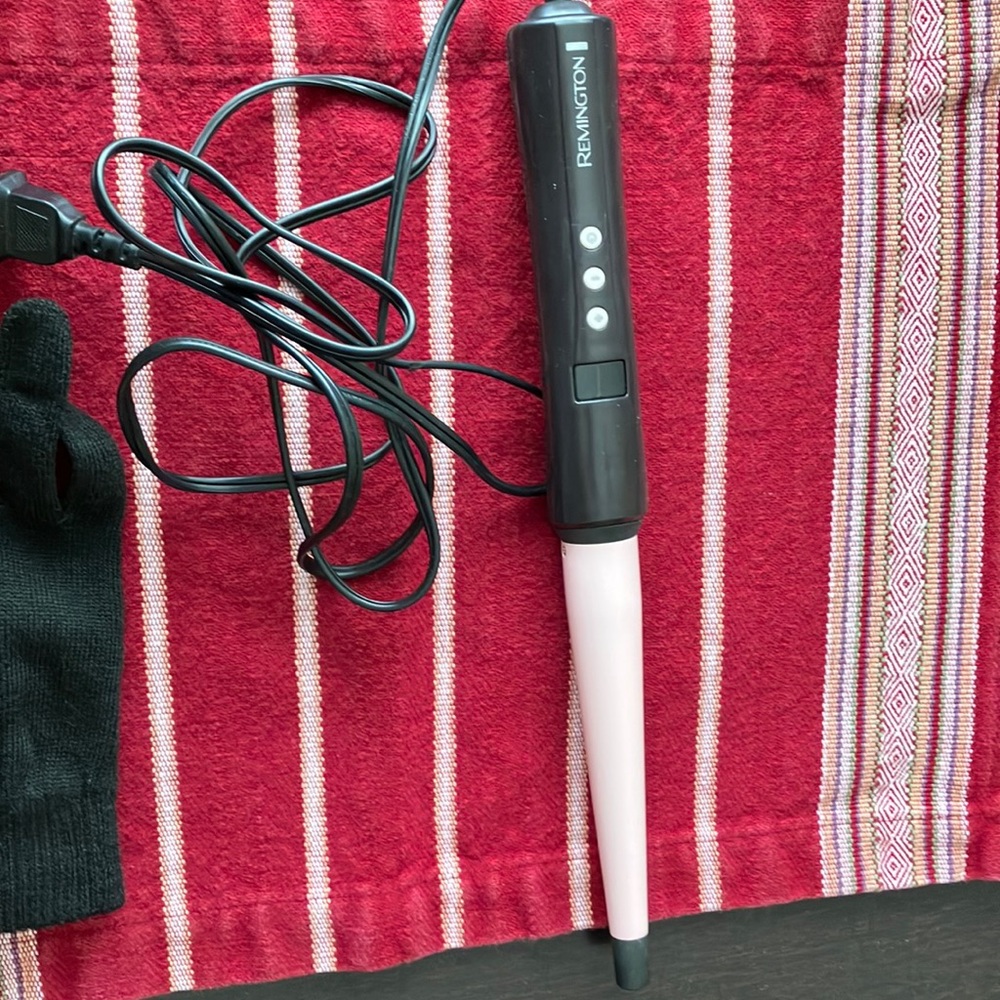 Remington curling wand and glove